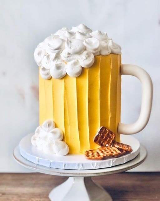 6" Triple Layer Beer Mug Cake